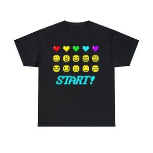 Game START! 80s Video Game Vintage Retro Arcade Unisex Heavy Cotton Tee